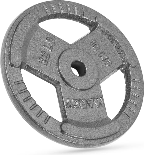 Gymtek Halterschijven 30mm, 10kg Gewichten, Krachttraining Gewichten, Fitness Schijven, Gietijzeren Plat, Tri-Grip Halter Gewicht, Langhalter Bumper Plates, Krachttrainingsapparatuur - Afbeelding 3