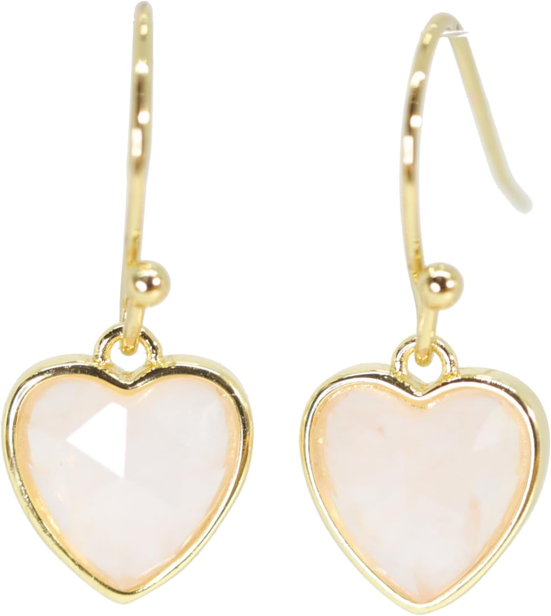 Aquamarine Heart-Shaped Gemstone Drop Earrings- Gold- March Birthday Birthstone Gift Idea