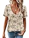 Zeagoo T Shirts for Women Deep V Neck Short Sleeve Tops Summer Sexy Low Cut Tees Coquette Beach Vacation Clothes, SP31 L