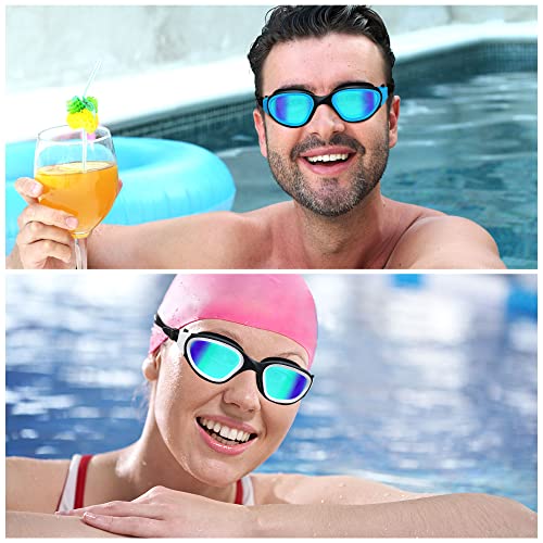 Fulllove Swim Goggles, 2 Pack Swimming Goggles For Men Women, Goggles Swimming Adult (01White+03Blue) #TOP5