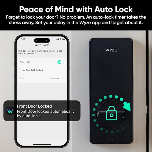 Wyze Auto-Lock Bolt v2, Fingerprint Keyless Entry Smart Lock, AI Learning Scanner with Wi-Fi Front Door Lock Deadbolt, Auto-Lock, 8 Months Battery, BHMA2, IP53, Anti-Peep Keypad, Backup Keys thumbnail 8
