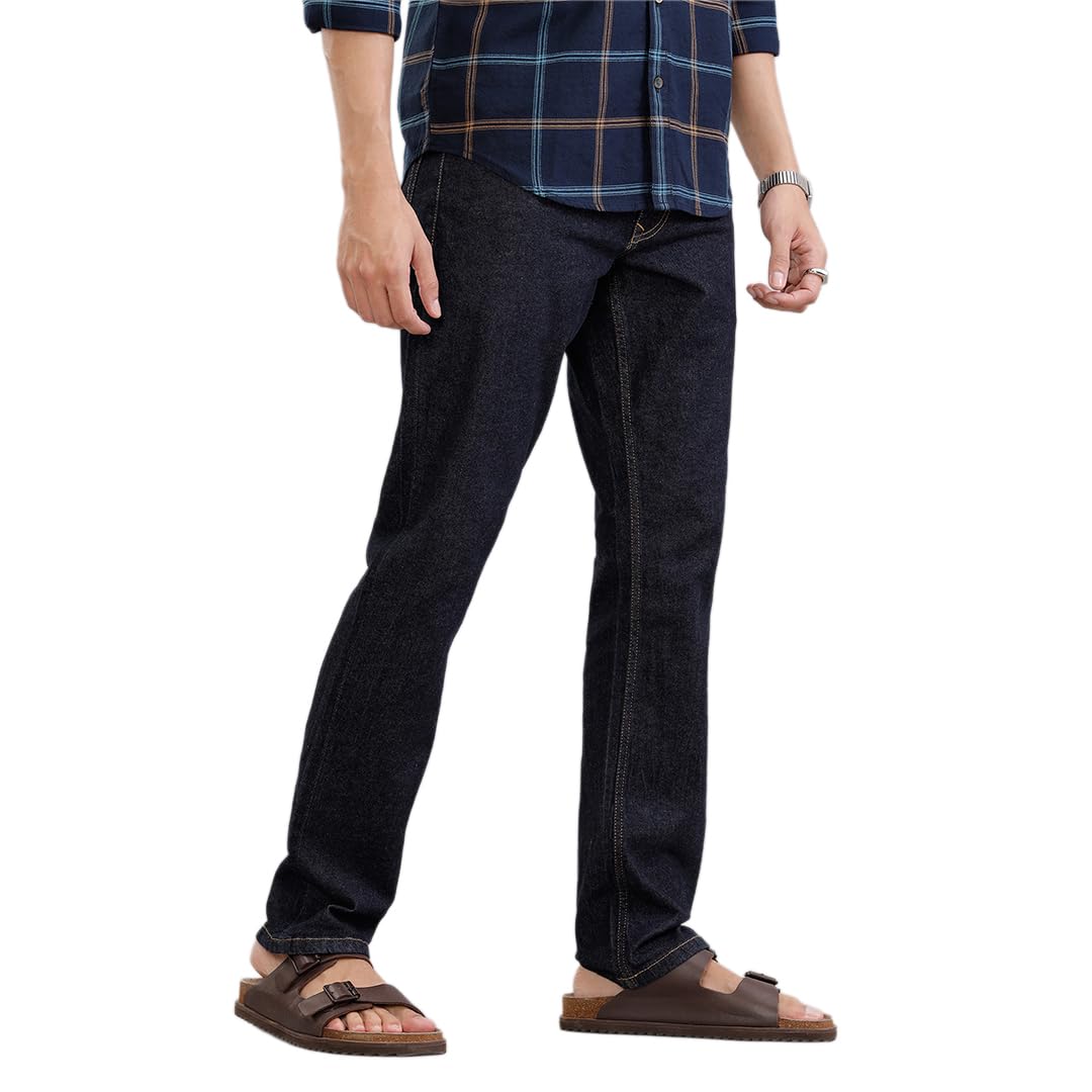 wrogn Men's Cotton Blend Jeans | Rinse Wash | Straight Fit-picture-37