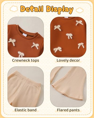 Baby Girls Clothes Toddler Outfits Fall/Winter Knit Sweater Strawberry Sweatshirt Flared Pants Little Girl Clothing Sets3