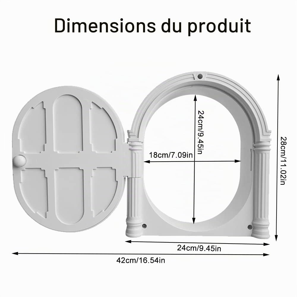 Hggzeg Chatières pour chat pour porte, porte intérieure, portes sans rabat pour petits chats jusqu'à 9,1 kg, installation facile, bloquant les odeurs de litière pour chien et chat (blanc)