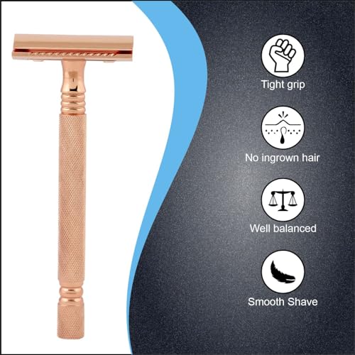 Image of Pearl Shaving Double Edge Safety Razor (SS-01 Mellow Apricot) - Best Shaving Razor for Men | Classic & Traditional shaving Kit for Men | Premium blade razors | Holi Gift Option