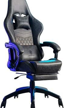 Gaming Chair for Heavy People with Footrest Ergonomic Sedentary Comfort Gamer Chair, Home Lift Swivel Racing Chair, Load Bearing 200kg/440.9lbs Color Dark Grey, Size 123-131 * 40cm