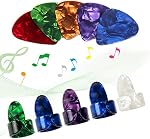 AUGSUN 30pcs Silicone Guitar Finger Guards 5 Tailles Protecteurs de bouts de doigts , Couvertures de doigt, Avec des pics, Pour les instruments à cordes acoustiques, Coudre l'utilisation de la broderie, anti-dérapant douleur