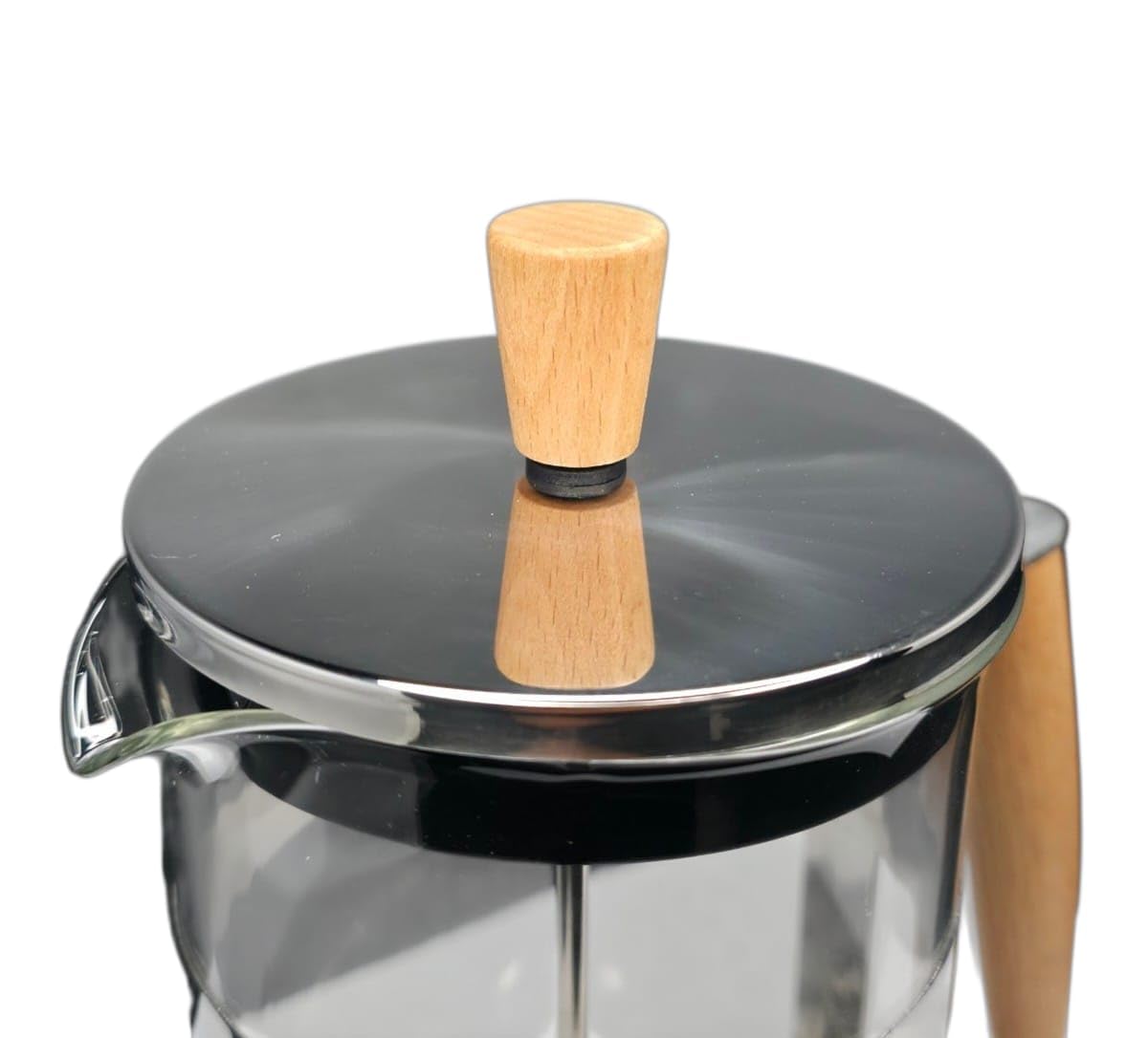 Coffret cadeau pour homme et femme avec lot de 2 cafés torréfiés en fût de bourbon bio vieilli + 1 cafetière à piston en acier inoxydable de Split Oak.
