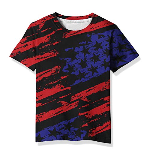 Image of Linnhoy Kids 3D Print Fashion Graphic T-Shirts for Boys Girls 6-16 Years | Unisex Colorful Short Sleeve, Crewneck, Breathable Fabric, Suitable for Daily Sport Festival Wear