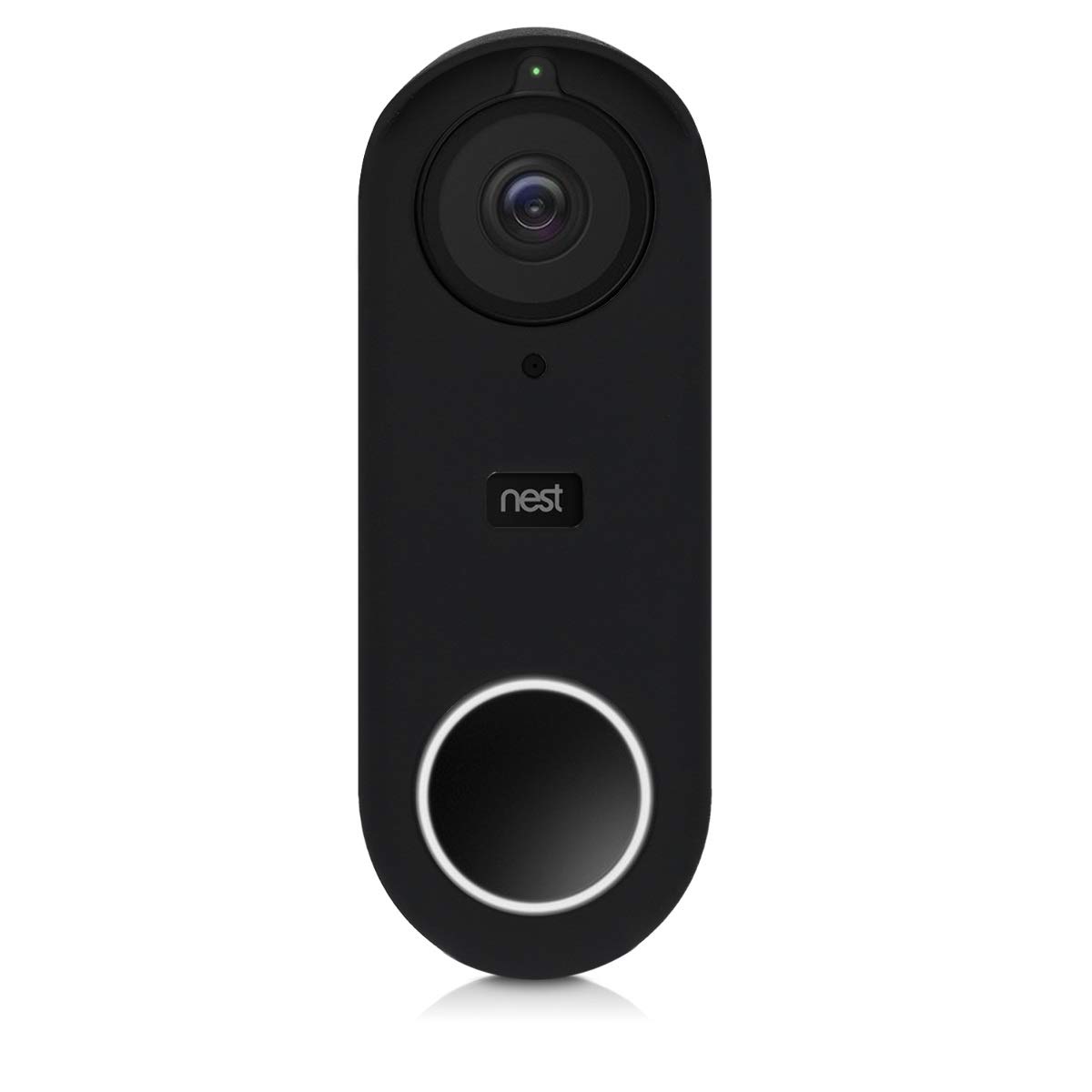 kwmobile Case Compatible with Nest Hello Video Doorbell - Protective Silicone Cover Black