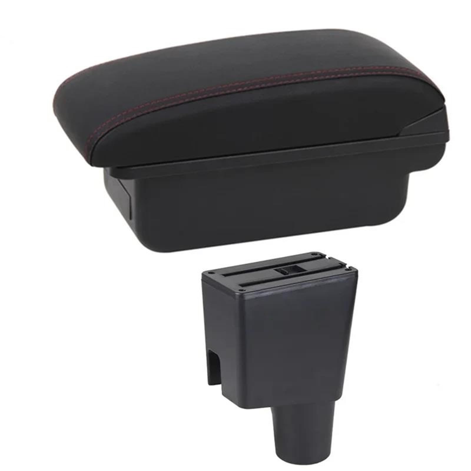Dtsgcx B1 Red Line Car Armrest Box Modification Leather Center Console Storage Accessories For Kia For Morning For Picanto(B1 Red Line)