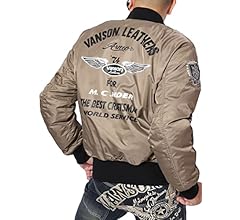 新品バンソンvanson✖️MA-1タイプ　 ライダースジャケット Amazon.co.jp: [バンソン] 防寒防水 MA-1 ライダースジャケット