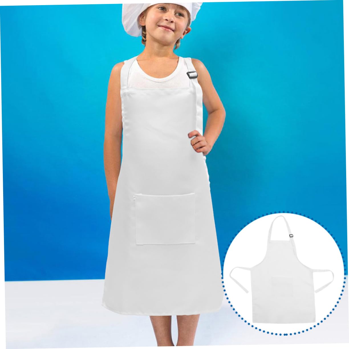 Grembiule Regolabile da Pittura per Bambini Bianco l 5 Pezzi | Poliestere Lavabile e Leggero, per Attività Creative, Stile Elegante e Sofisticato