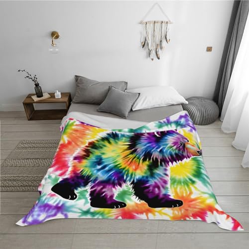 Parure de lit en flanelle Bear Dancing couverture en microfibre 101x76 cm