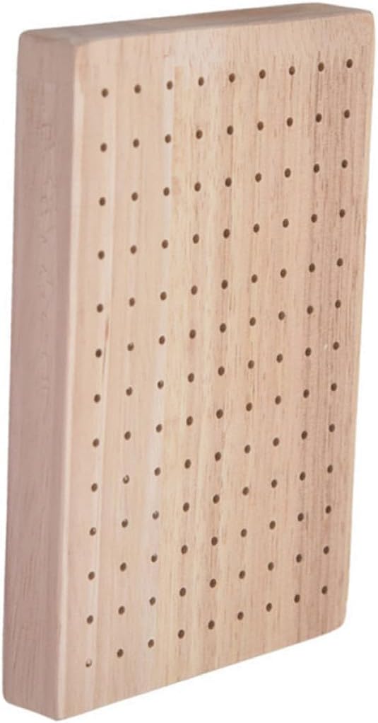BESPORTBLE Wooden Food Skewer Holder Stand for Appetizer Picks with Holes, Rectangular Skewer Display Board for Buffet Table and Party Food Presentation