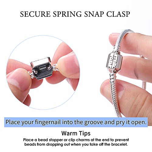 Lightdog Snake Bracelet For Pandora Charms,With Silve Logo Charm ， 925 Sterling Silver Jewelry Snake Chain Bracelet Fit Any Charm Gift For Women Girl #TOP2