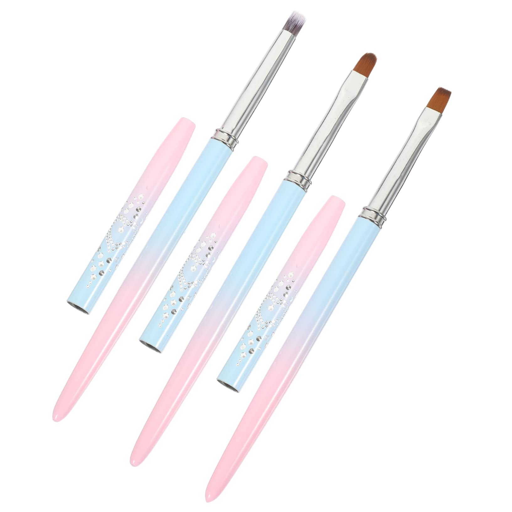 Healeved 5 Set Di Pennelli Per Nail Art Per Manicure Set Di Strumenti Per Nail Art Pennelli Per Nail Art Per La Casa Forniture Per Nail Art Per Saloni 3 Pezzi * 5