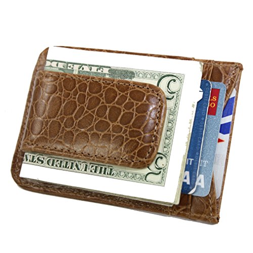 VODUX Men's Leather Credit Card Holder Wallet with Money Clip
