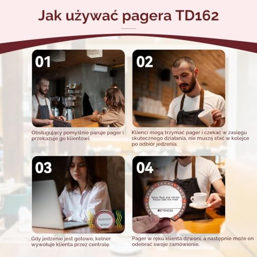 Retekess TD162 Bezprzewodowy System Przywoławczy, 10 Pagerów