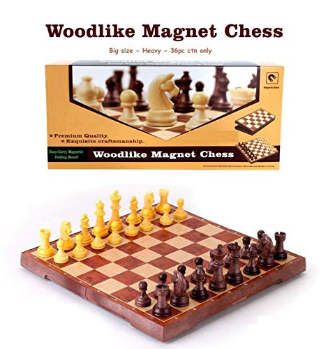 Image of Adult 12 Inch Magnetic Wooden Chess Board Made With Indian Rosewood With Chess Set Cup Board Style Folding Games (Wooden)