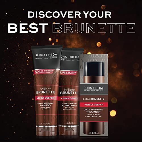John Frieda Brilliant Brunette Hair Color Deepening Treatment, For Cocoa Infused, Darker Color, 4 Oz, With Evening Primrose Oil (Pack Of 2) #TOP4