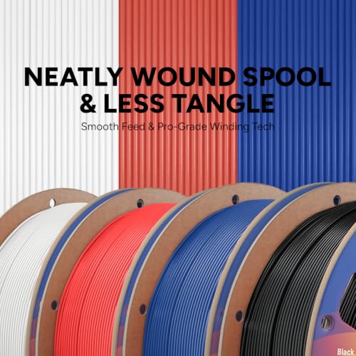 Image of OVERTURE 4KG Bundle High Speed PLA Filament 1.75mm, Neatly Wound 3D Printer Filament 4 Pack 1kg Spool (2.2lbs) Rapid PLA, Fit Most FDM 3D Printers (Green+White+Yellow+Red)