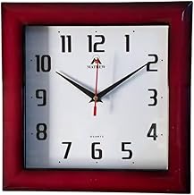 ساعة حائط مستطيل شكل بسيط يناسب جميع غرف الشقة و غرف الأطفال لون نبيتى