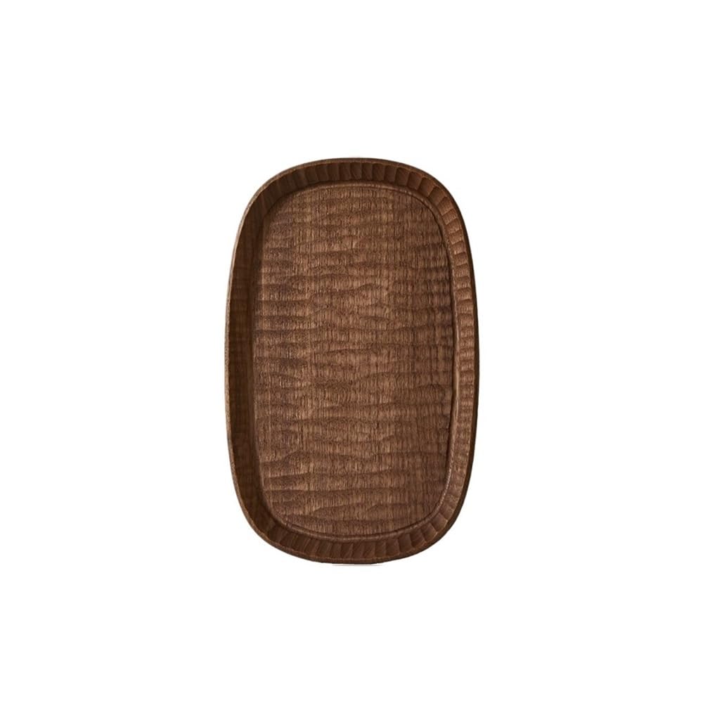 Plateau repas noyer sculpté main stable pour service sans chute