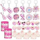 ZXSWEET 48 PCS Music Party Favors Pink Girl Birthday Party Supplies and Guitar Party Favors for Music Birthday Party Decorations Supplies