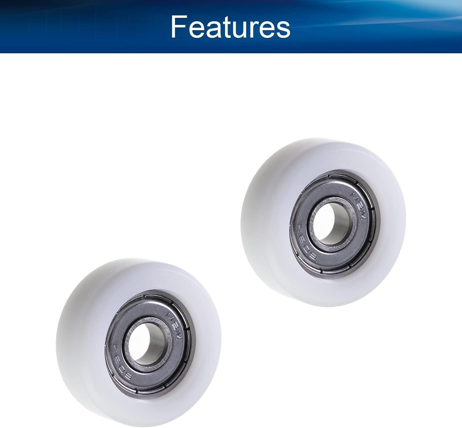 Bearings, Roller,Flat WRoller,Pulley,Flat Wheel, Nylon Roll 608Z Bearing Pulley Flat Wheel, 8mm ID 32mm OD 12mm Thickness, Plastic Nylon Roller Idler Bearing Pulley Sliding Conveyor Wheel for Furnitu