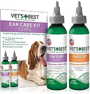 Vet's Best Dog Ear Cleaner Kit | Multi-Symptom Ear Relief | Wash