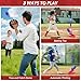 Hepoasky 3-in-1 Kids T-Ball Set for Toddlers 3-5 with Fixed Tee Ball Stand, Baseball Launcher, Toss and Catch Ball Game - Outdoor Sports Toy Gift for Boys and Girls