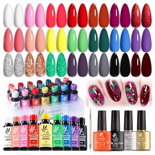 Glanzlack auf Wasserbasis 35ml 4 UV-Gel-Nagellack 20 PCS Soak Off Gel Nail Polish Set Plain-Colour With Basislack und Decklack