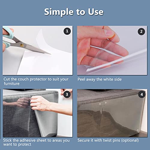 Rwoyurr Protetor de arranhão para gatos, pacote com 10 protetores de sofá para gatos, protetor de so