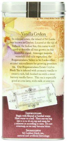 The Coffee Bean & Tea Leaf, Tea, Hand-Picked Vanilla Ceylon, 20 Count Tin - Thumbnail 4