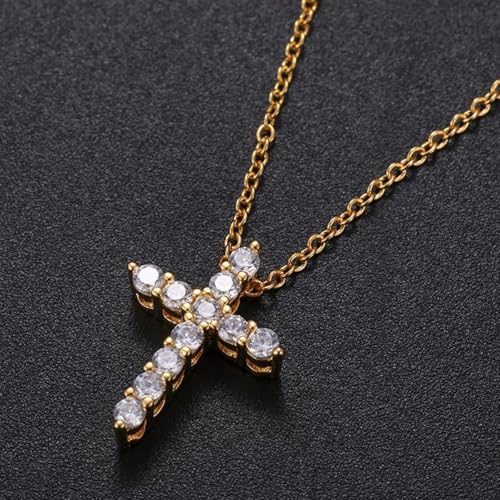 14K Gold Men's Cross Pendant Pave with Diamonds Chain Necklace, Hip Hop Stylish Design, Bold Statement Piece3