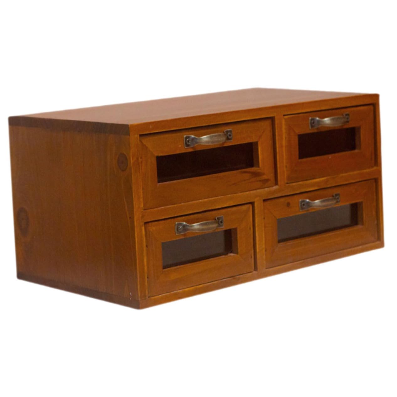 Schreibtisch-Organizer aus Holz mit Schubladen, Büro-Schreibtisch-Aufbewahrungsschrank für kleine Räume, Schreibtisch-Organizer für Make-up und Zubehör, Hellbraun