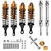 WEISHUJI RC Front and Rear Shock Kits & Stainless Steel Drive shafts for 1/10 Traxxas Slash 2WD 4WD Car (Gold)