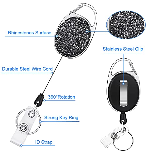 Vicloon Retractable ID Badge Holder, 2pcs ID Name Badge Reels - Image 3