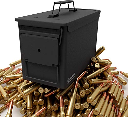 Solid Tactical 6-Pack 50 Cal Ammo Can – New Steel Black Ammo Box Military & Army M2A1 for Long-Term Waterproof Ammunition & Valuables Storage Case - Thumbnail 3