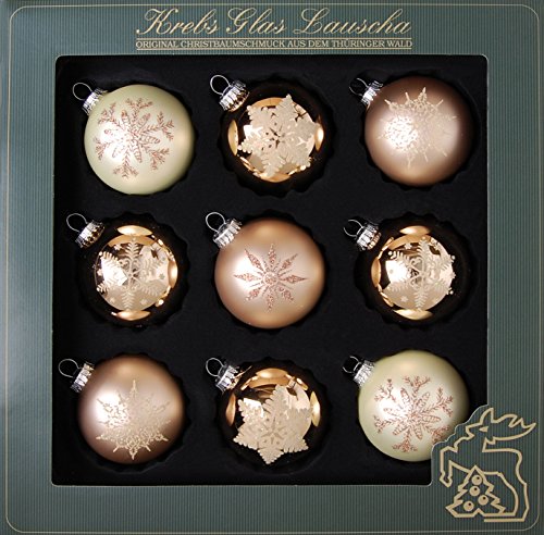 Weihnachtsbaumkugel KREBS GLAS LAUSCHA Cappuccino Weihnachtsdeko Christbaumschmuck Christbaumkugeln Glas Weihnachtsbaumkugeln braun (beige cappuccino) Weihnachtsbaumkugeln Weihnachtsdekoration Weihnachtskugel Weihnachtskugeln