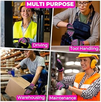 HLDD HANDLANDY Lichte werkhandschoenen, voor heren en dames, multifunctionele werkhandschoenen met uitgebreide handpalmbescherming, tuinieren, bouwhandschoenen, touchscreen (oranje/grijs, XL