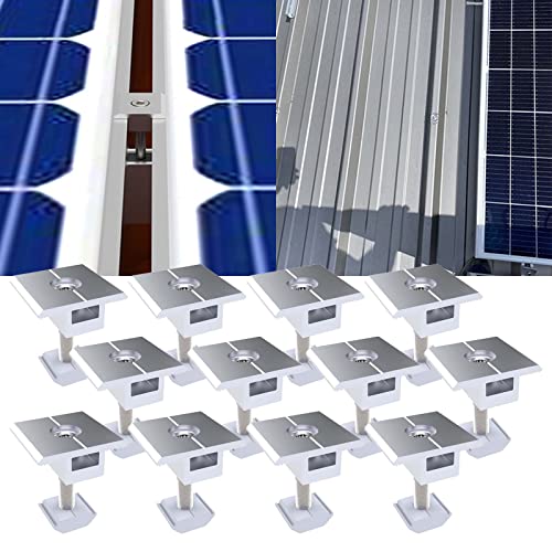 Pacote com 12 suportes de montagem trapezoidal solar fotovoltaico de alumínio de 45 mm para painéis
