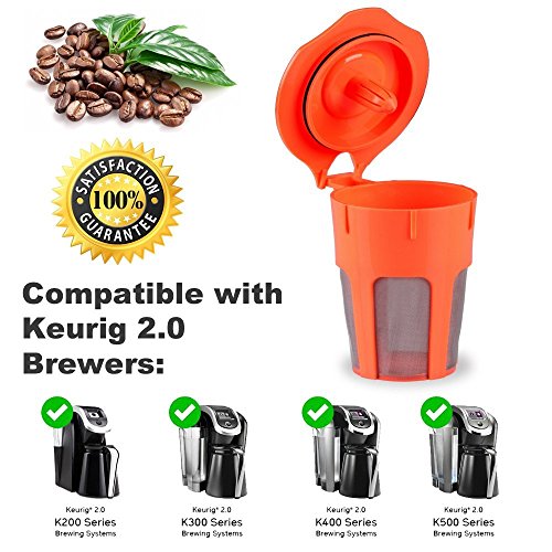 K Carafe Reusable Coffee Filter And Refillable K Capsules By Breworo Mg Coffee For Keurig 2.0 K300, K350, K400, K450, K460, K500, K550, K560 And 1.0 Brewers #TOP4