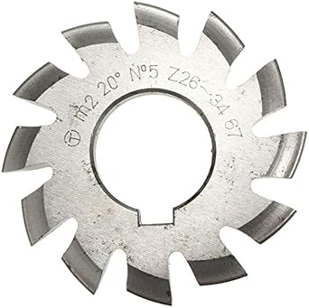 HSS Gear Milling Cutter,Module 2 Diameter 22mm 20degree #1-8 HSS Involute Gear Milling Cutter 12-13 Gear
