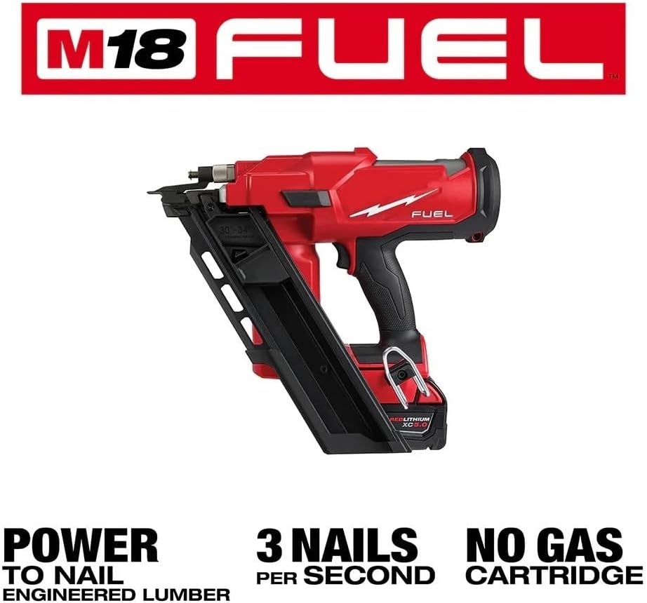 2745-21 Cordless Framing Nailer for Milwaukee M18 FUEL 18V 30 Degree Framing Nailer Kit