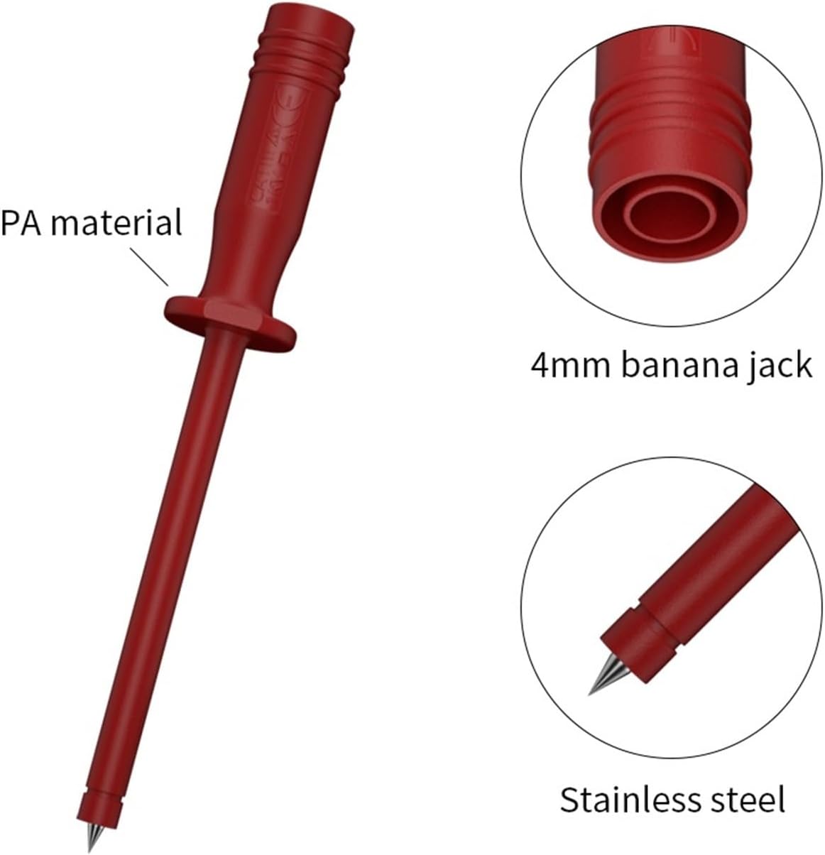 2PCS Test Pin 1MM Test Probe Tips Electrical Connector 4MM Female Banana Multi-Meter Needle Q.30016