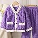 Girls Boys Plush Furry 𝐏ajamas Cozy Soft Fleece 𝐏a𝐣ama Set Loose Fit 2 Piece Outfits Button (Purple, 12-18 Months)