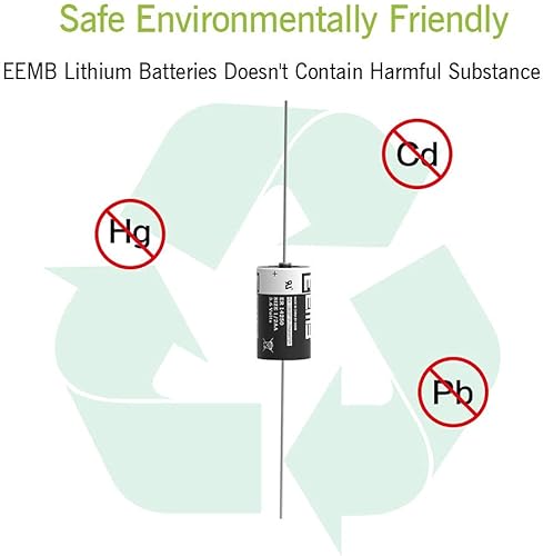 Miniatura 8 de 50X EEMB ER14250 - Batería de litio no recargable de 3.6 V con pestañas AX Li-SOCL 12 AA tamaño 1200 mAh, alta capacidad, certificado UL, de un solo