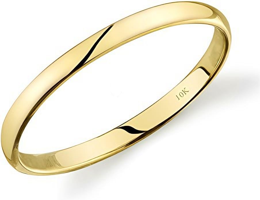 Tesori & Co SKAHFIS 10k Yellow Gold Light Comfort Fit 2mm Wedding Band Size. 8